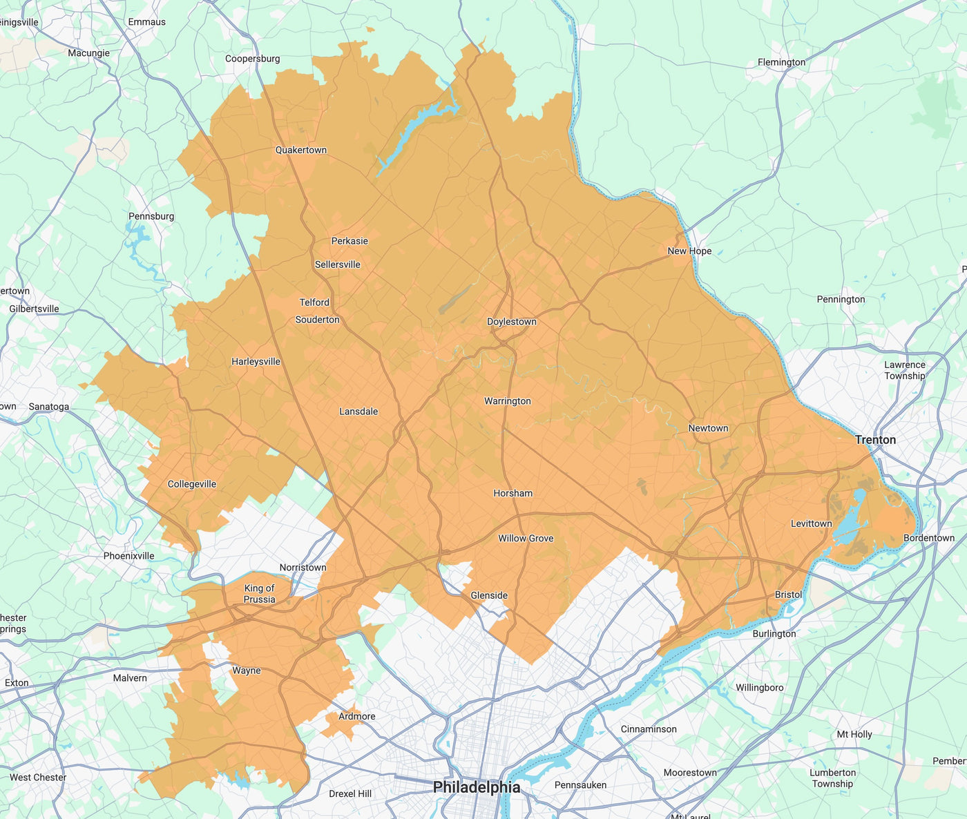 TriComfort Solutions Service Area Map